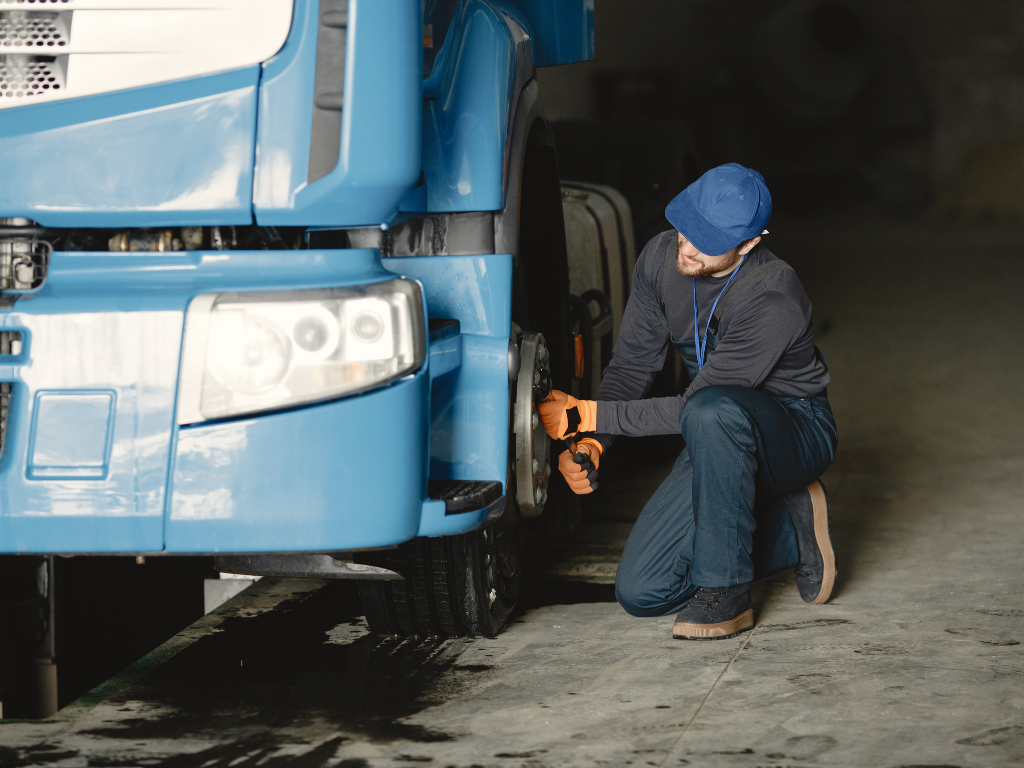 this is a picture of truck brake repair in Mesa, AZ